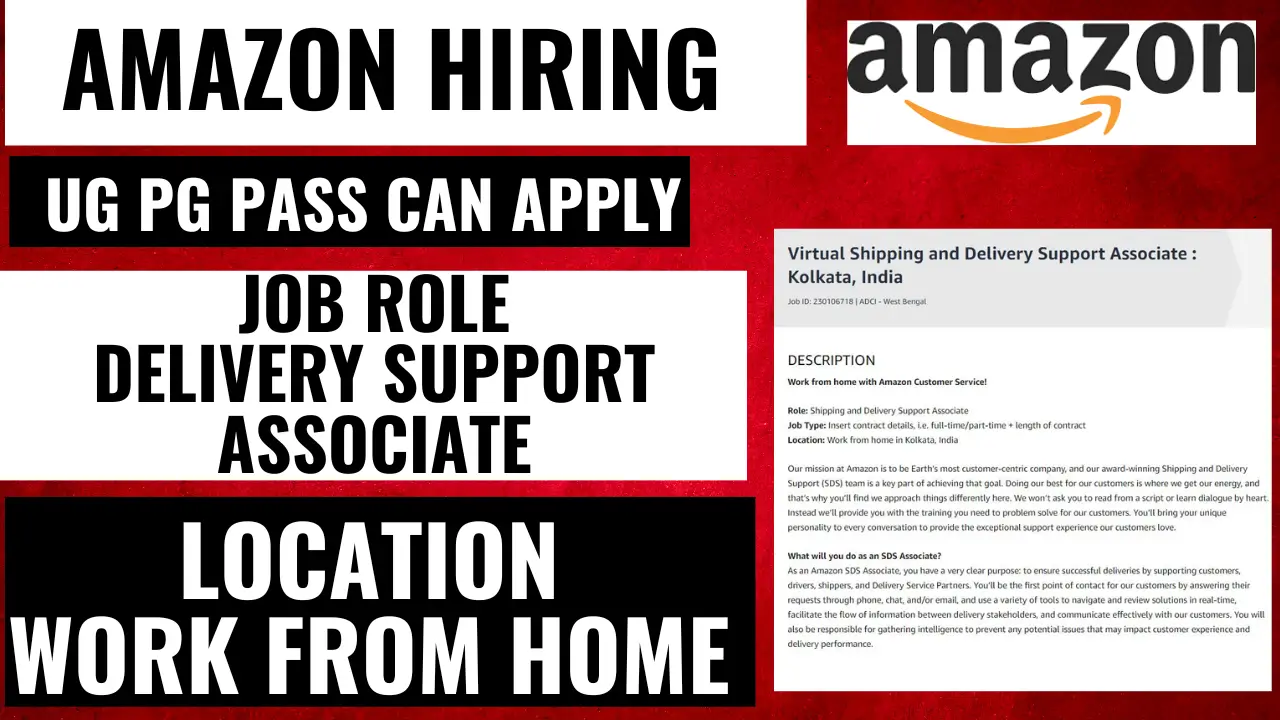 Amazon Hiring | Work From Home Jobs 2023 | Apply Now