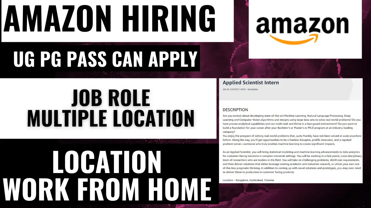 AMAZON WORK FROM HOME JOBS 2023 | Any Graduate & PG can Apply | Online PART TIME JOBS